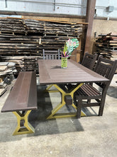 Load image into Gallery viewer, Metal X Beam Outdoor Dining Table
