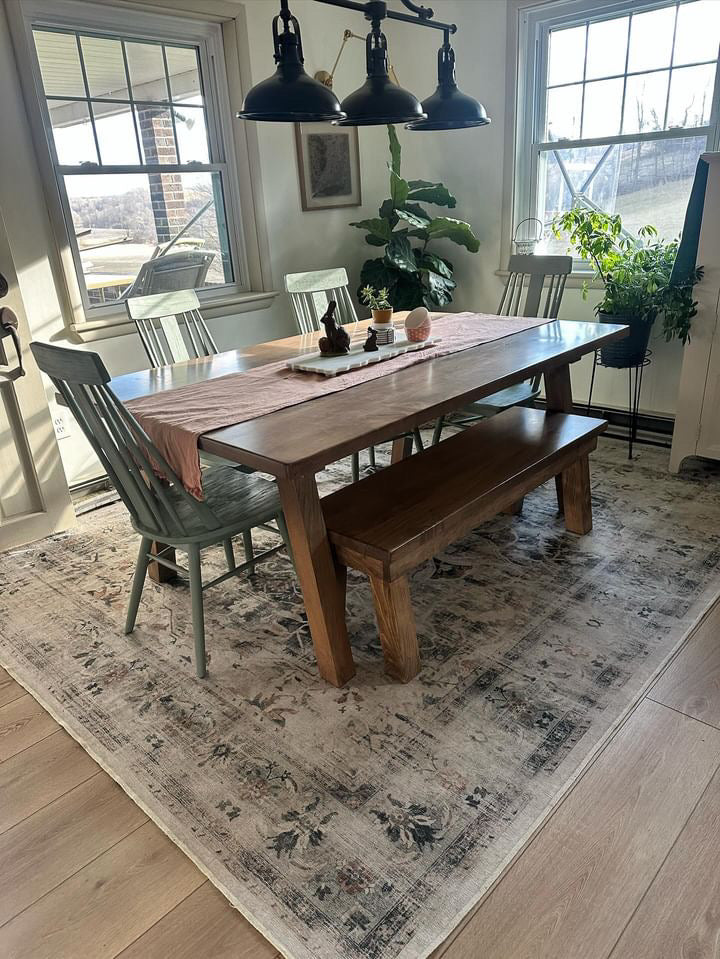Trestle X Farmhouse Dining Table - The Wooden Whale Workshop