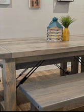 Load image into Gallery viewer, Turnbuckle Dining Table with Connected Post Legs
