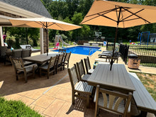 Load image into Gallery viewer, Outdoor dining table with bench that seats eight people