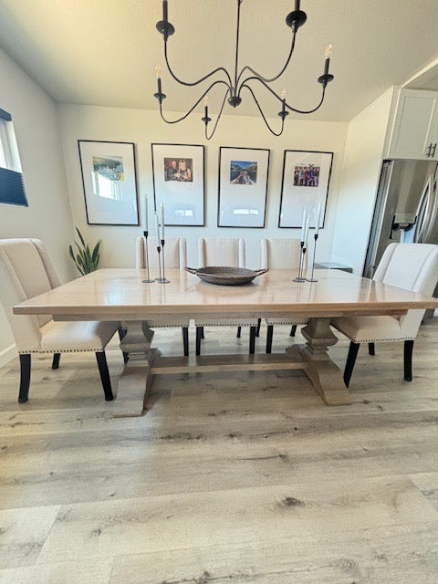 Herringbone Dining Table - The Wooden Whale Workshop