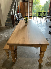 Load image into Gallery viewer, 9 foot Victorian spindle leg Table and bench Ready to ship