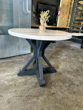 Load image into Gallery viewer, 36” round dining table with metal base