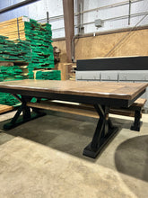Load image into Gallery viewer, Trestle X Farmhouse Dining Table with Beam