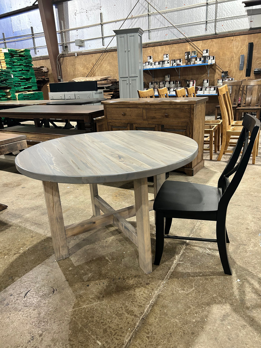 Round Trestle X Farmhouse Dining Table The Wooden Whale