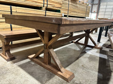 Load image into Gallery viewer, Trestle X Farmhouse Dining Table with Beam