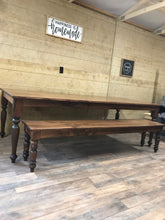 Load image into Gallery viewer, Our standard benches are 16" wide for stability and comfort and 18" high to work well with our standard table height of 30". Wooden Whale Workshop Custom Woodwork, Butler, PA ready to ship and custom woodwork.Unique and beautiful. Great prices.