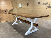 Load image into Gallery viewer, Metal X Beam Dining Table