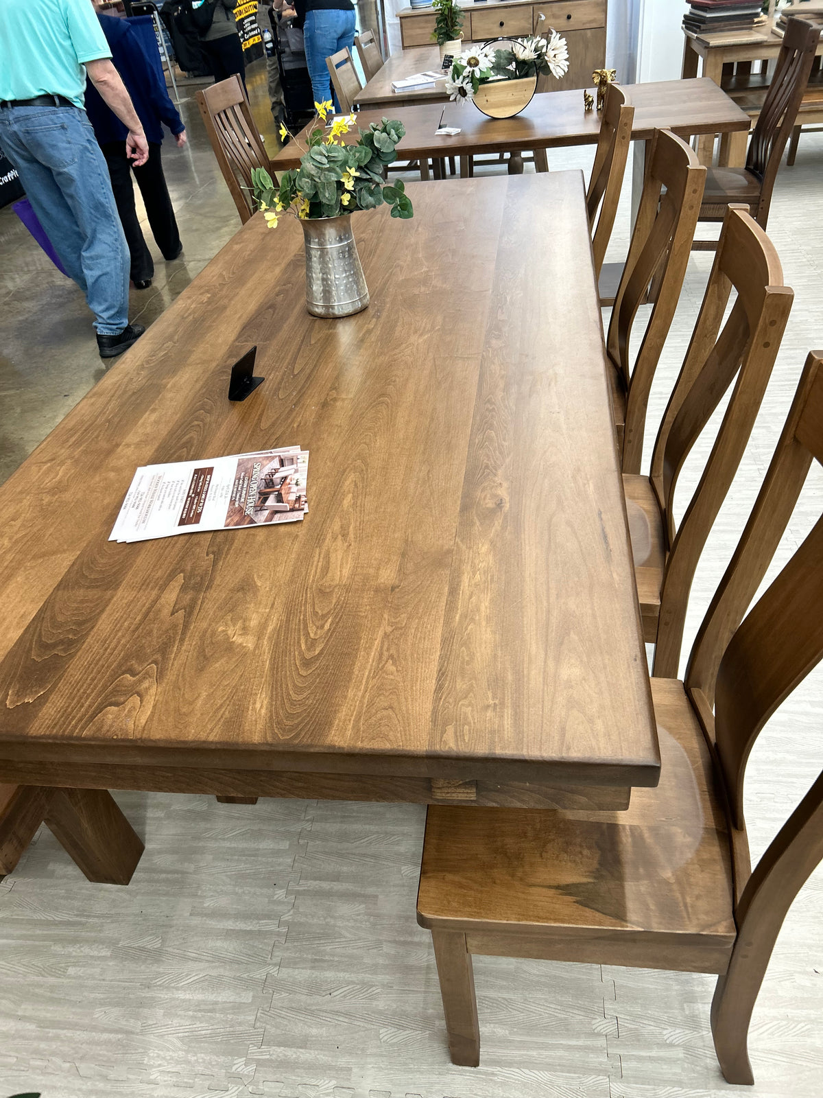 8’ Solid Wood Dining Set – 2” Thick Top Table + Bench + 3 Chairs (Ready to Ship)