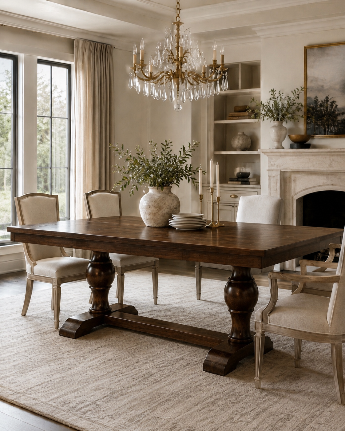 The Beaumont Solid Wood Trestle Dining Table