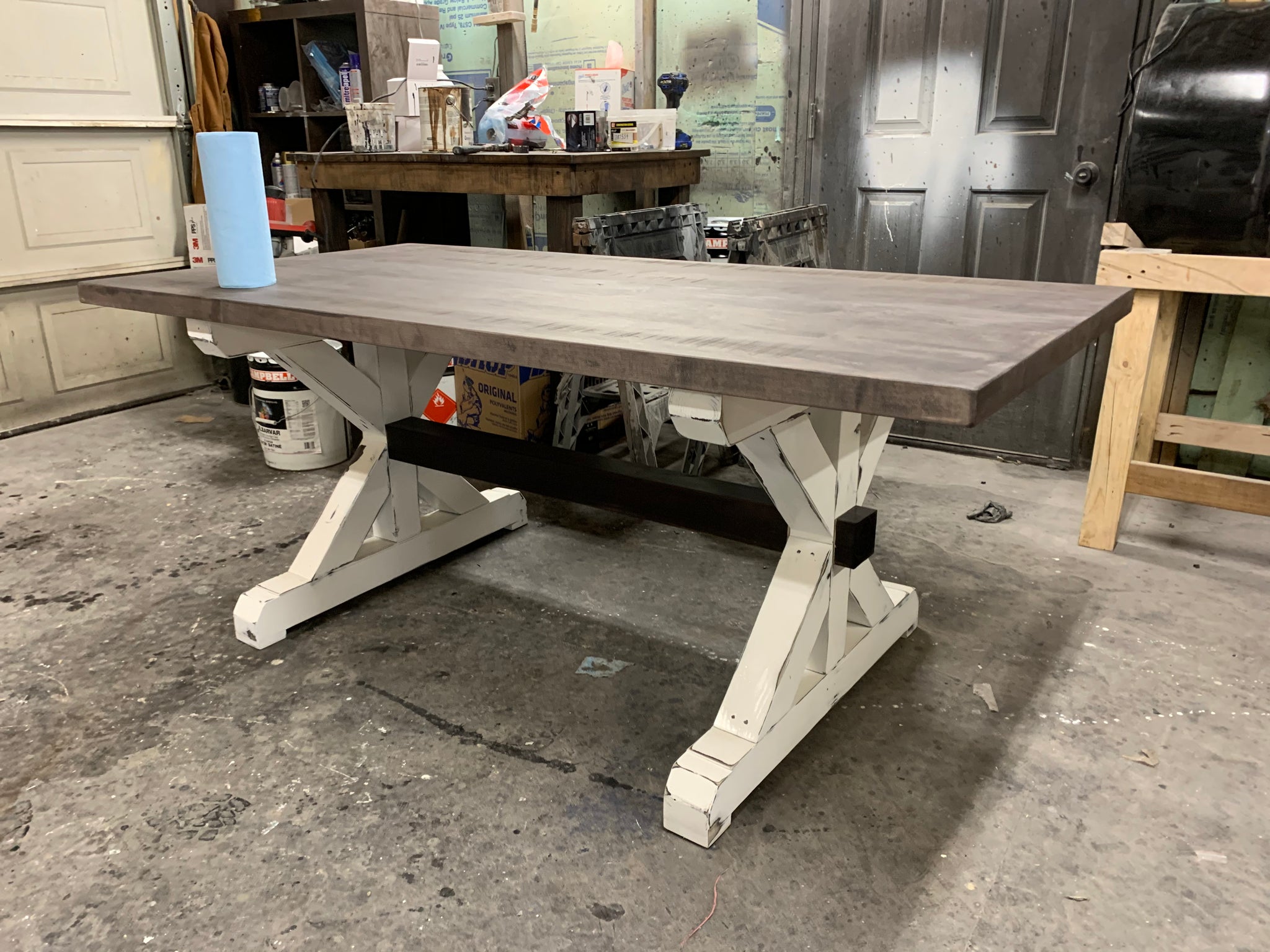 RH Inspired Trestle X Dinning Table