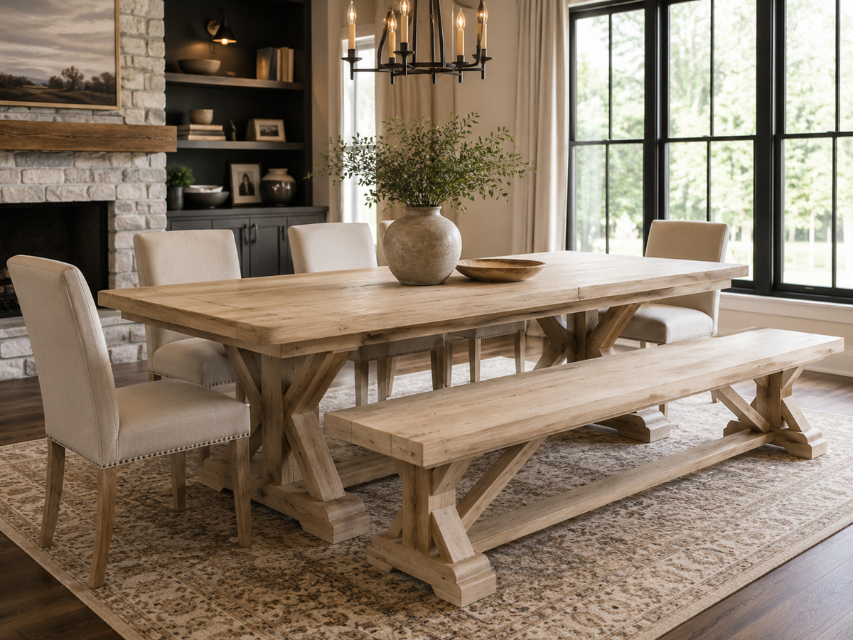 Fancy Trestle X Dining Table