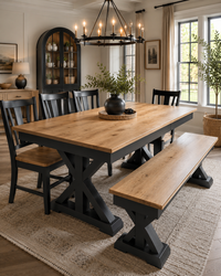 Trestle X Farmhouse Dining Table