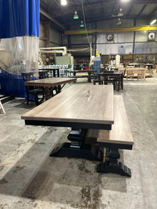 Stunning 8’ x 40” herringbone table and bench