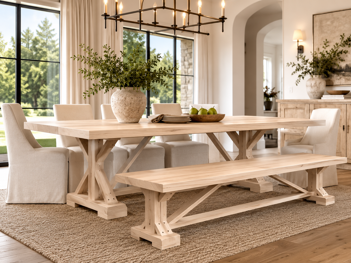 Fancy Trestle X Dining Table