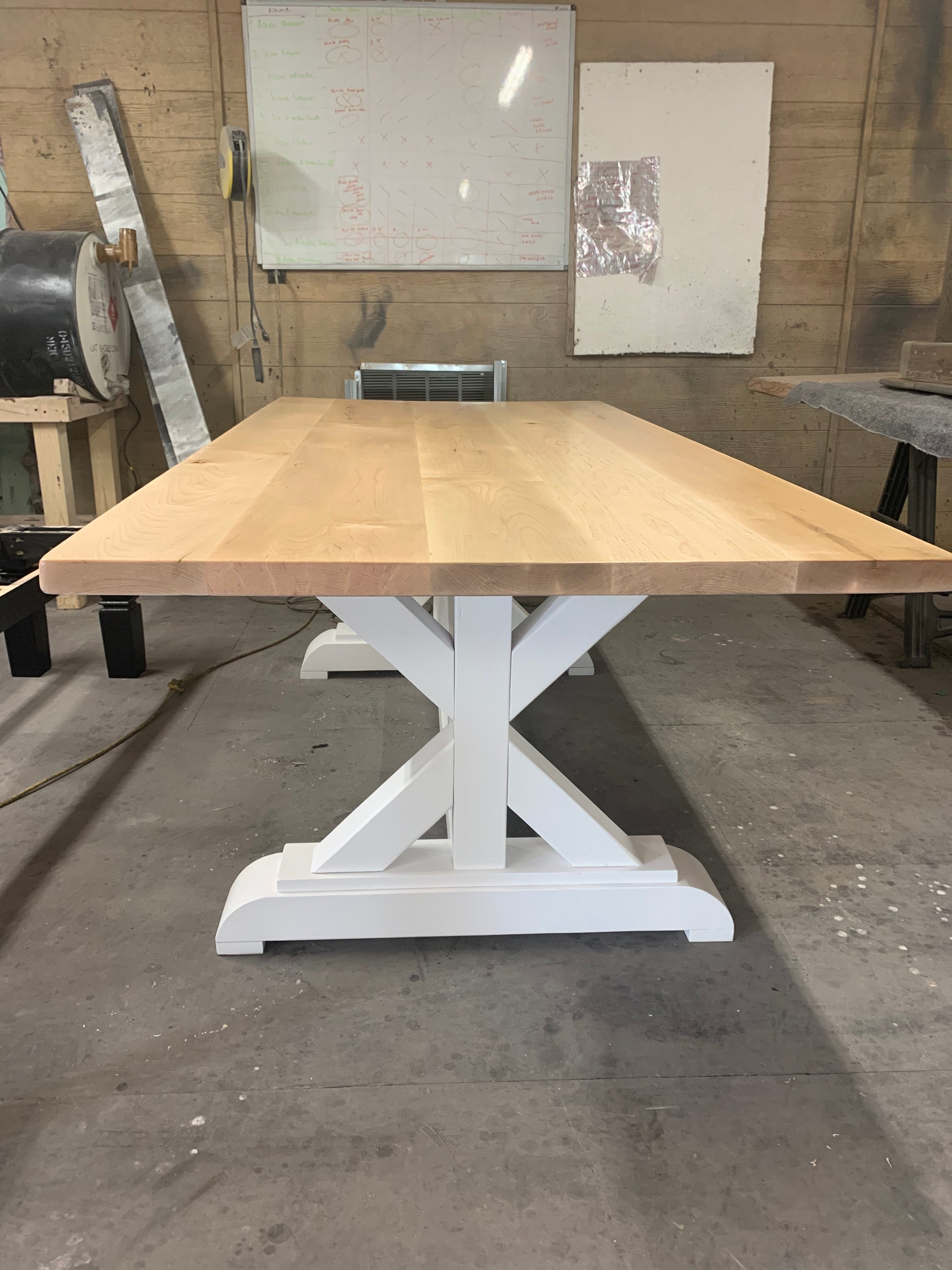 RH Inspired Trestle X Dinning Table