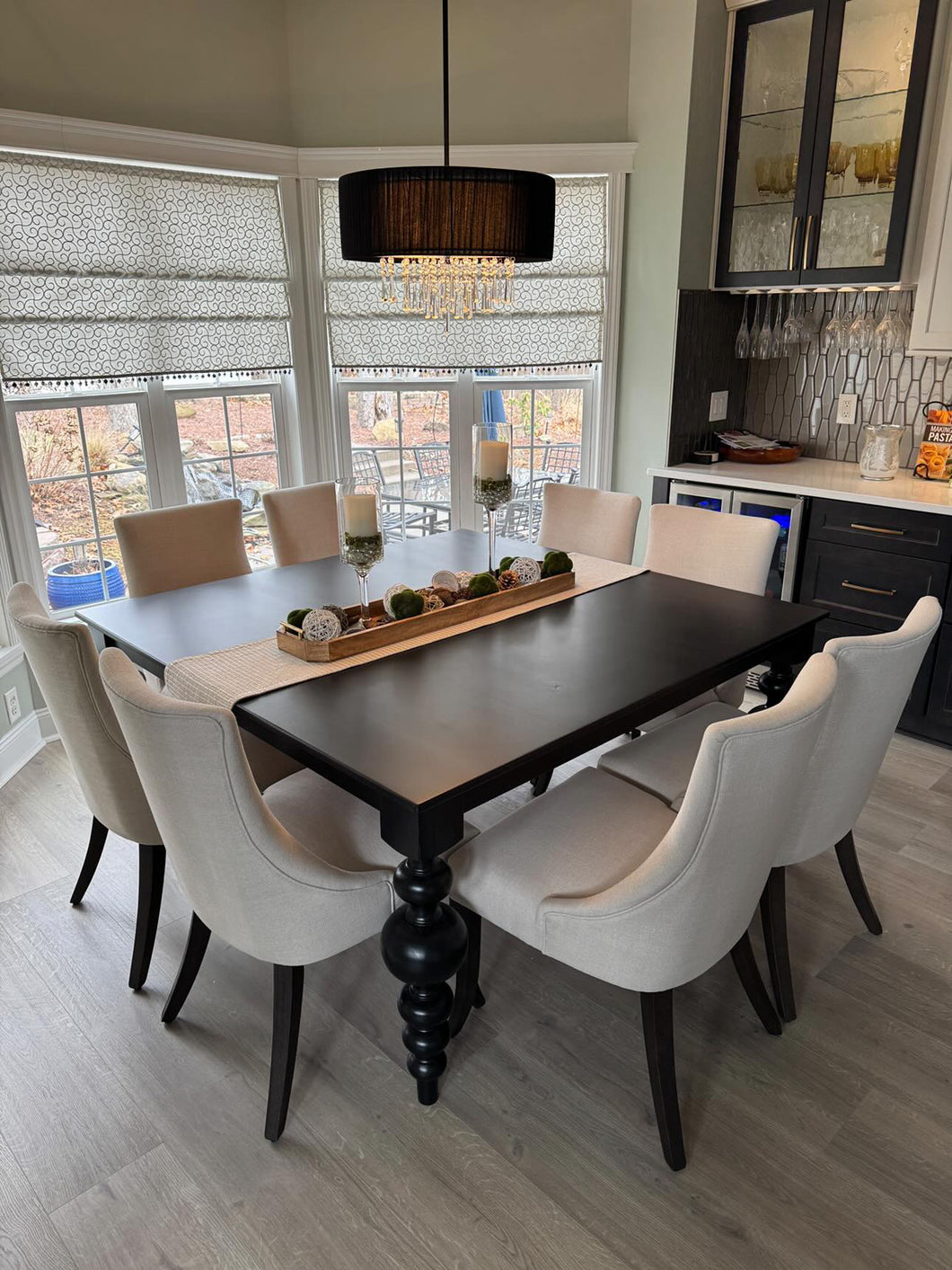 Massive Modern Spindle Leg Style Dining Table