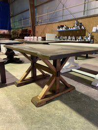RH Inspired Trestle X Dinning Table