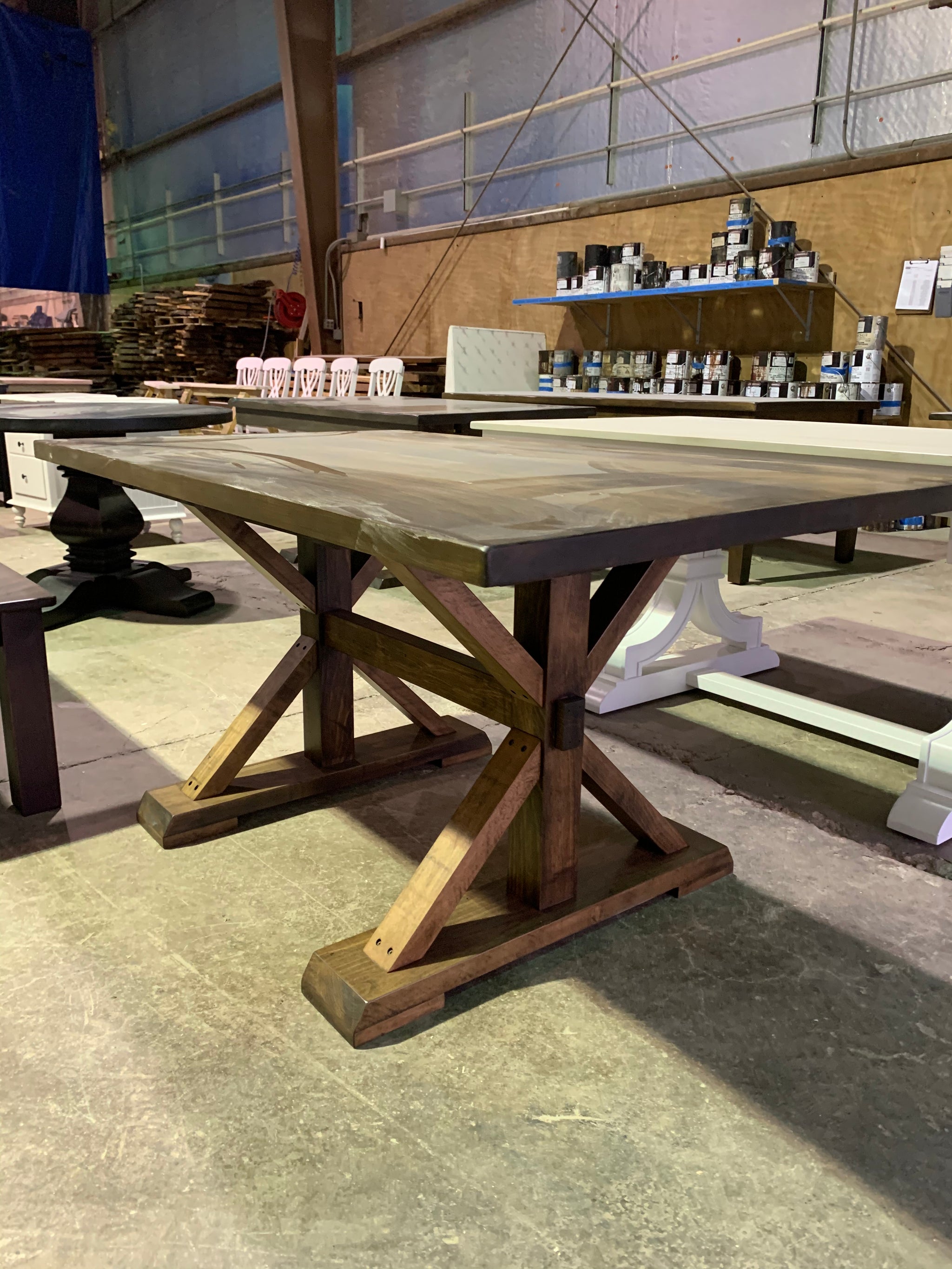 RH Inspired Trestle X Dinning Table