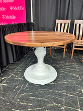 Load image into Gallery viewer, 4 foot round table walnut wood top tulip base
