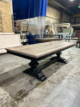 Load image into Gallery viewer, Stunning 8’ x 40” herringbone table and bench
