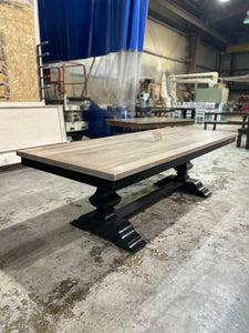 Stunning 8’ x 40” herringbone table and bench