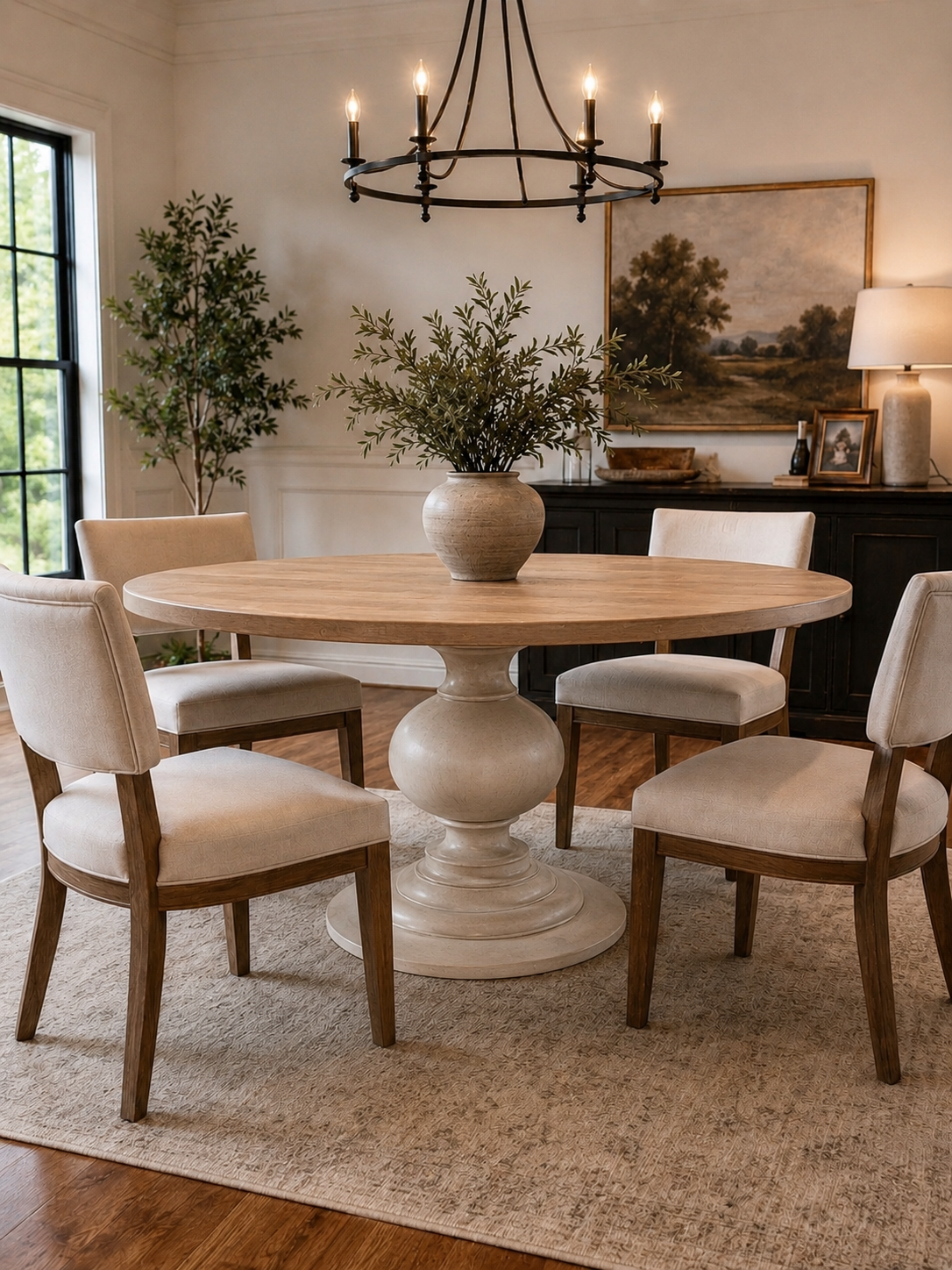 Lake Style Round Dining Table | Custom Solid Wood Furniture