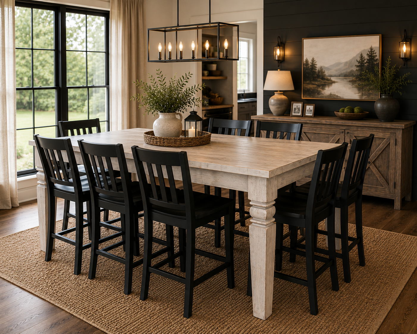 Counter height Java Leg Dining Table
