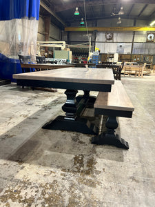 Stunning 8’ x 40” herringbone table and bench