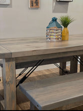 Load image into Gallery viewer, Turnbuckle Dining Table with Connected Post Legs
