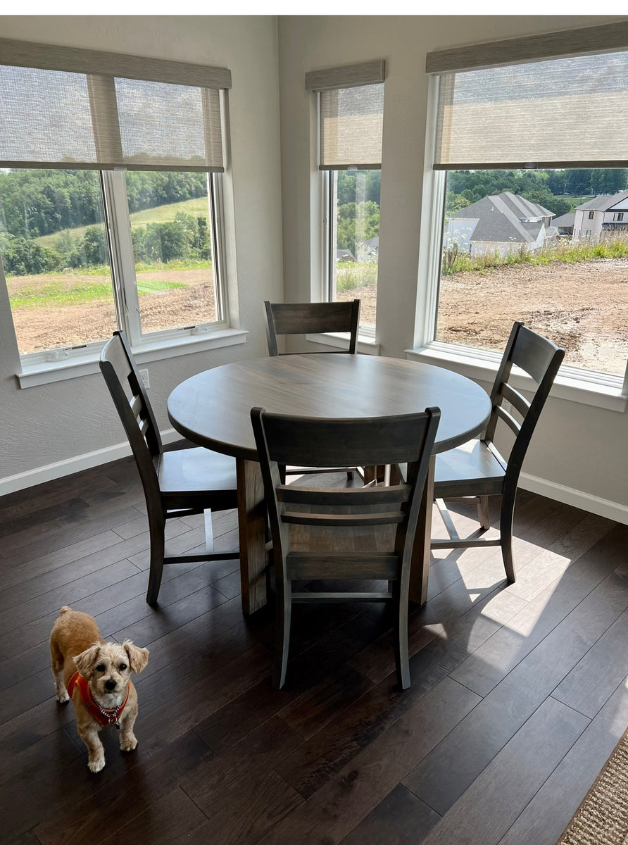 Round Trestle X Farmhouse Dining Table - The Wooden Whale Workshop