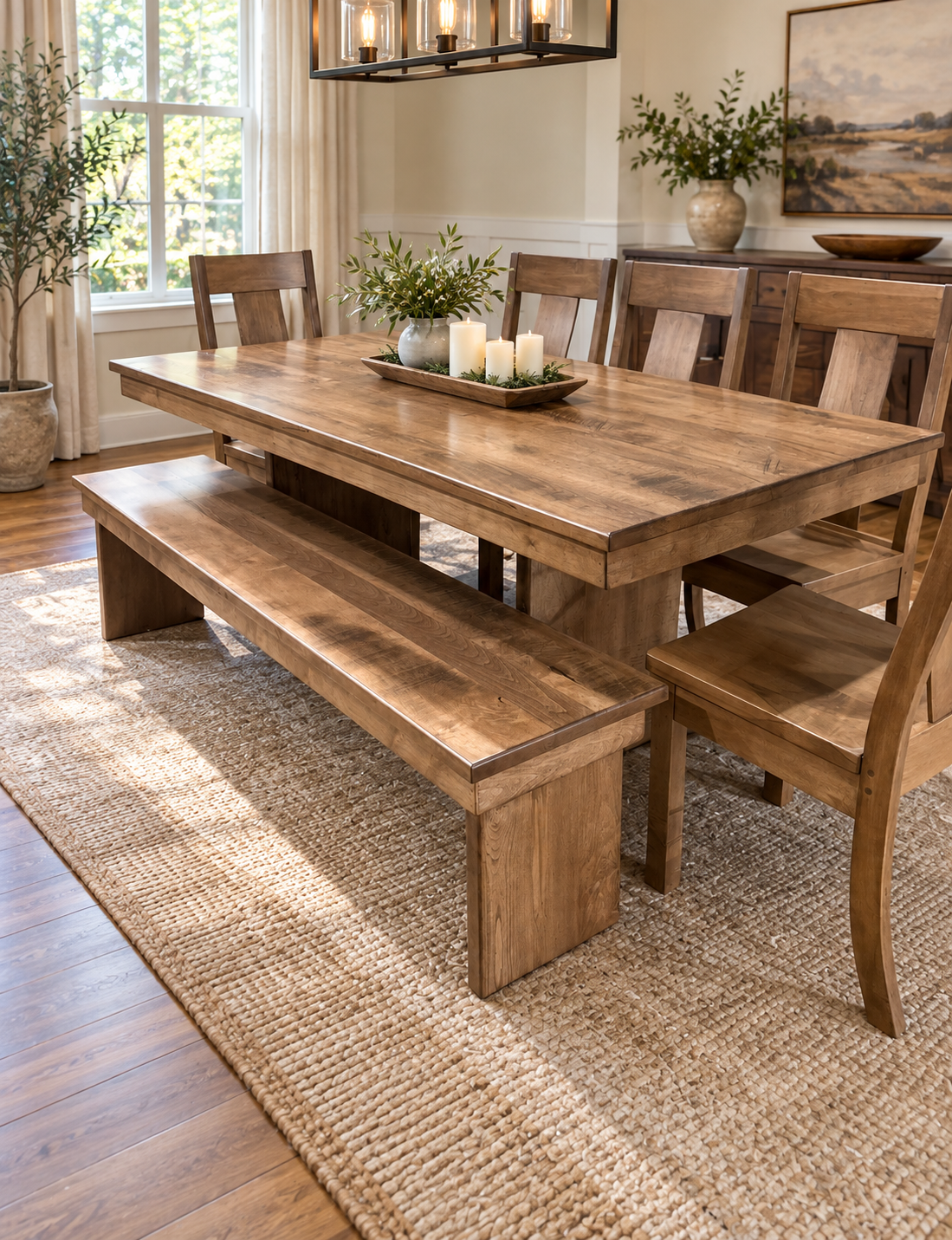 Pedestal Farmhouse Dining Table