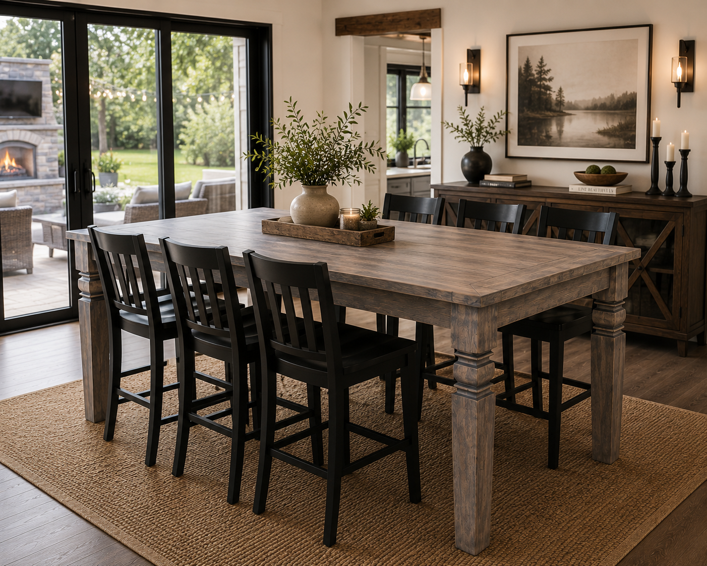 Counter height Java Leg Dining Table