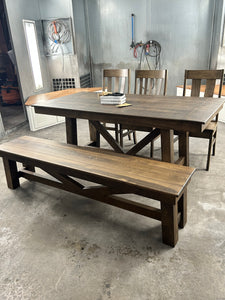 Ready to ship harmony, table, and bench 6’ x 3’