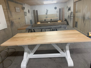 RH Inspired Trestle X Dinning Table