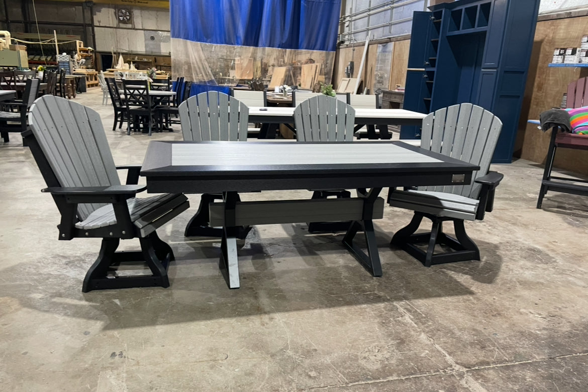 Outdoor Fanback Swivel Dining Chair - HDPE - All-Weather