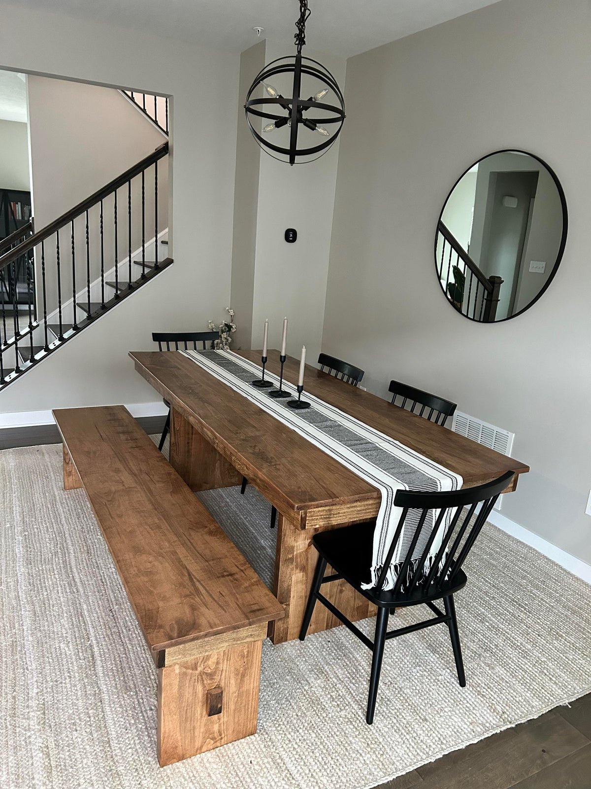 Pedestal Farmhouse Dining Table - The Wooden Whale Workshop