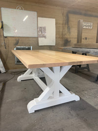 RH Inspired Trestle X Dinning Table