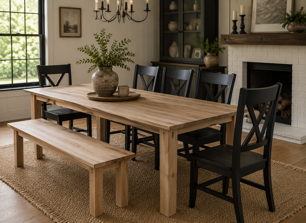 Farmhouse Dining Table with Post Legs