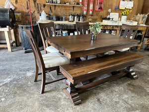 66 x 40 Herringbone table set with 2 -12 inch extensions