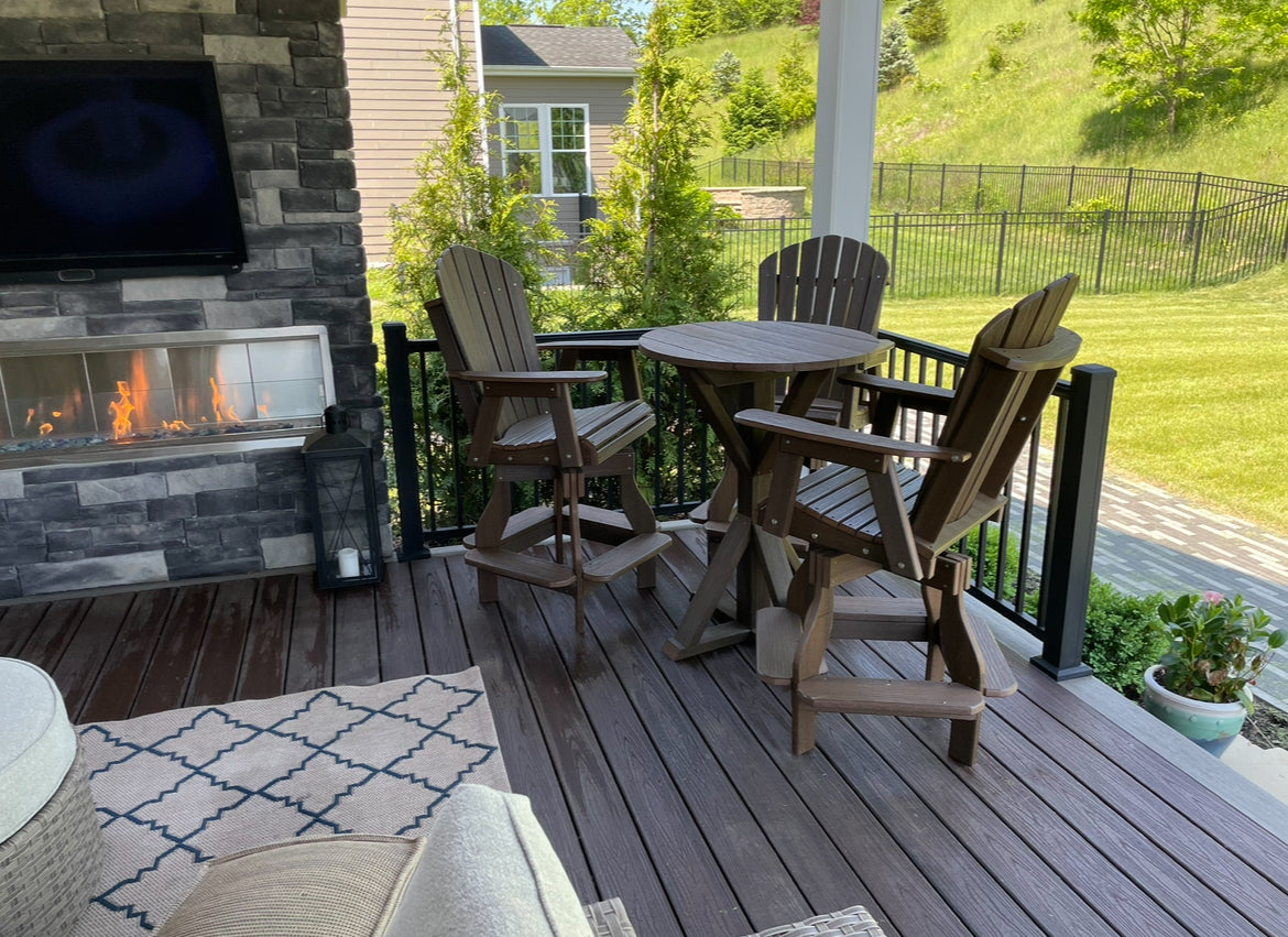 Round Outdoor Counter Height Table