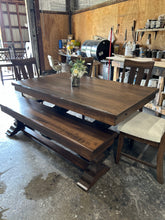 Load image into Gallery viewer, 66 x 40 Herringbone table set with 2 -12 inch extensions
