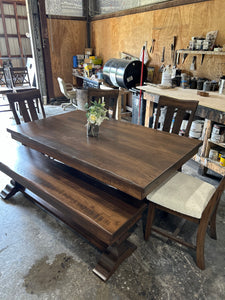 66 x 40 Herringbone table set with 2 -12 inch extensions