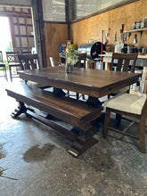 Load image into Gallery viewer, 66 x 40 Herringbone table set with 2 -12 inch extensions
