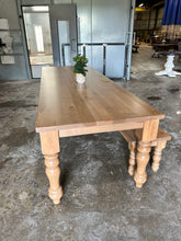 Load image into Gallery viewer, 9 foot Victorian spindle leg Table and bench Ready to ship
