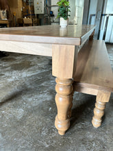 Load image into Gallery viewer, 9 foot Victorian spindle leg Table and bench Ready to ship
