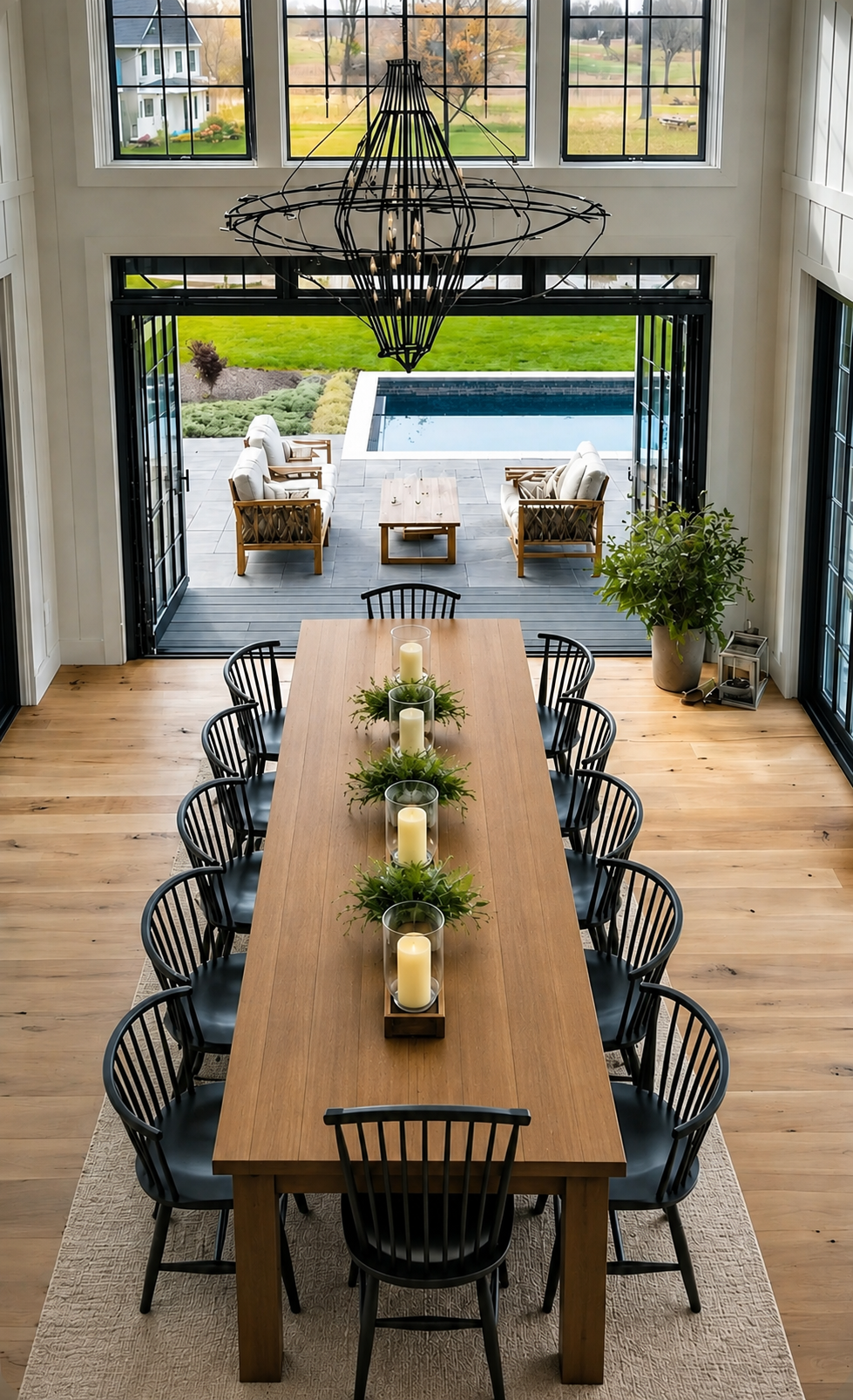 Farmhouse Dining Table with Post Legs