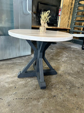 Load image into Gallery viewer, 3 foot round dining table with metal base
