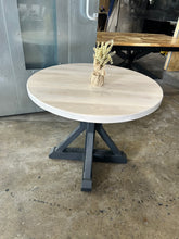 Load image into Gallery viewer, 3 foot round dining table with metal base
