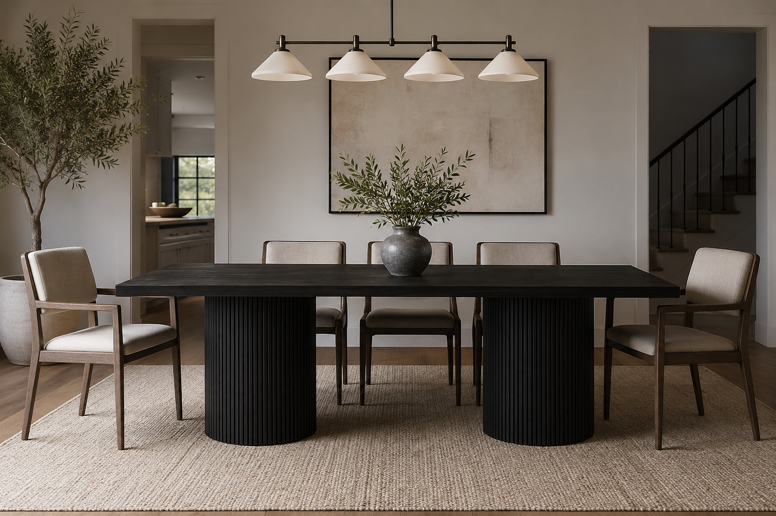 Anchorage Fluted Pedestal Dining Table